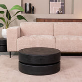 Salontafel Milly - Zwart - Mangohout - 70cm