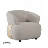 Fauteuil Valenza - Naturel - Stof - Naturel Eiken