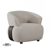 Fauteuil Valenza - Naturel - Stof - Zwart Eiken
