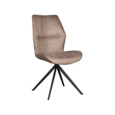Eetkamerstoel Comfy - Taupe - Micro Suede - Zwart Onderstel