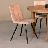 Eetkamerstoel Jelt - Zand - Velours