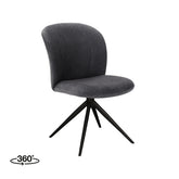 Eetkamerstoel Kimo - Antraciet - Cosmo - Zwart Onderstel