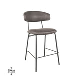 Barkruk Zack - Antraciet - Microfiber - Zithoogte 65