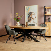 Ovale Eettafel Mangohout 210cm