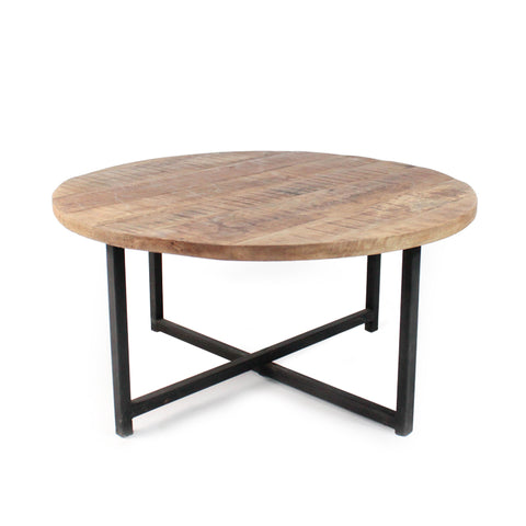 Salontafel Dex - Rough - Mangohout - Rond - 80 cm