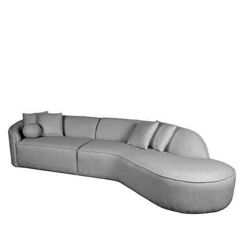 Bank Flori - Grijs - Boucle - 4-Zits