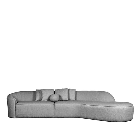 Bank Flori - Grijs - Boucle - 4-Zits