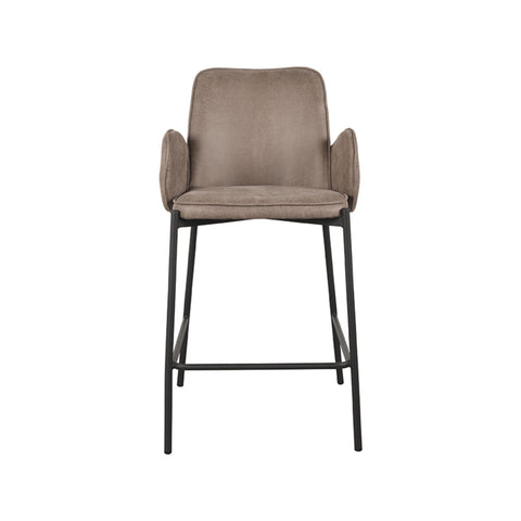 Barkruk Joni - Taupe - Microfiber - Zithoogte 65 cm