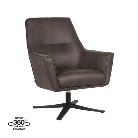 Fauteuil Tod - Antraciet - Microfiber