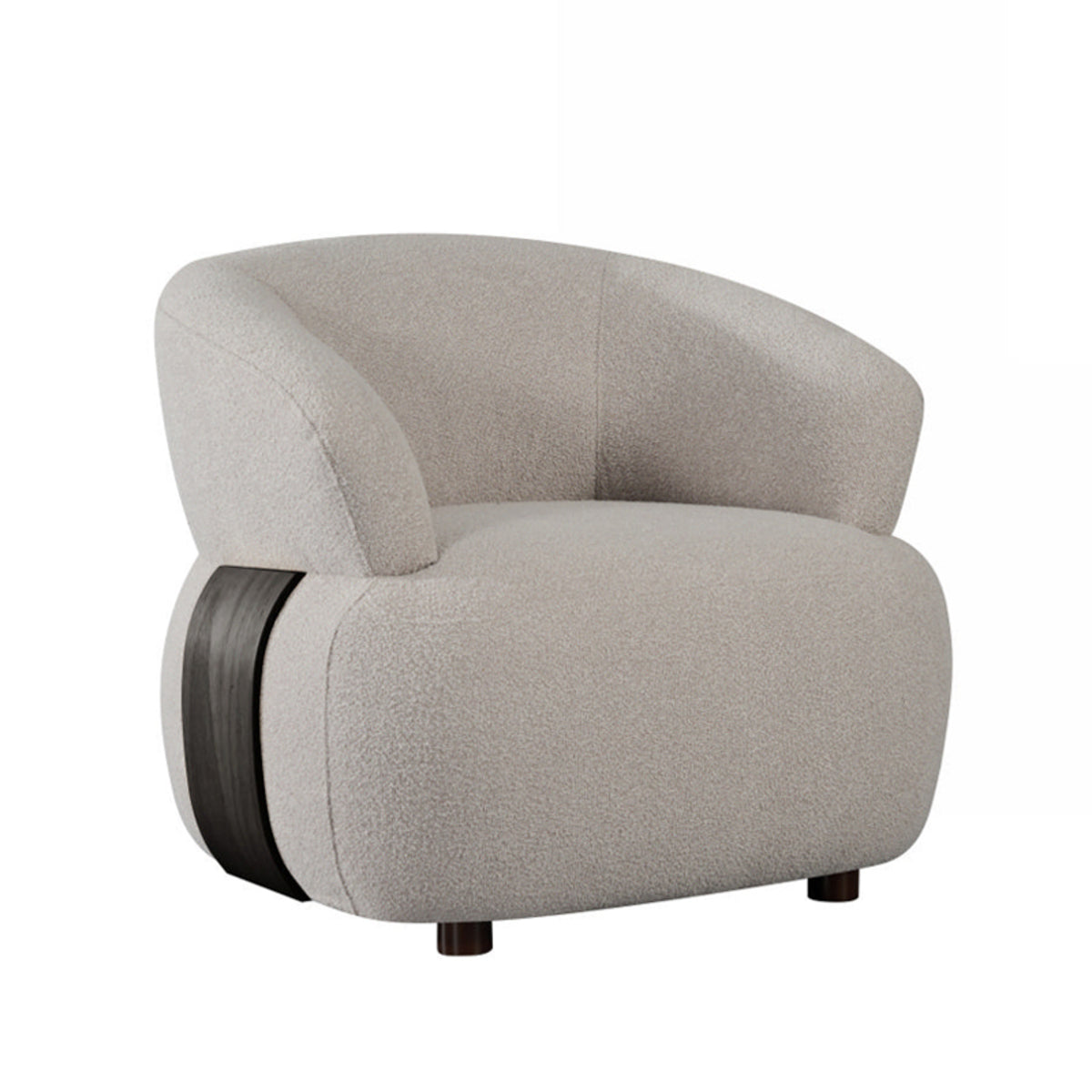 Fauteuil Valenza - Naturel - Stof - Zwart Eiken