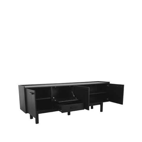 Dressoir Cali - Zwart - Eiken - 220 cm