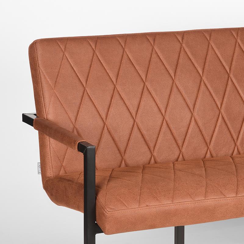 Eetkamerbank Denmark - Cognac - Microfiber - 155 cm