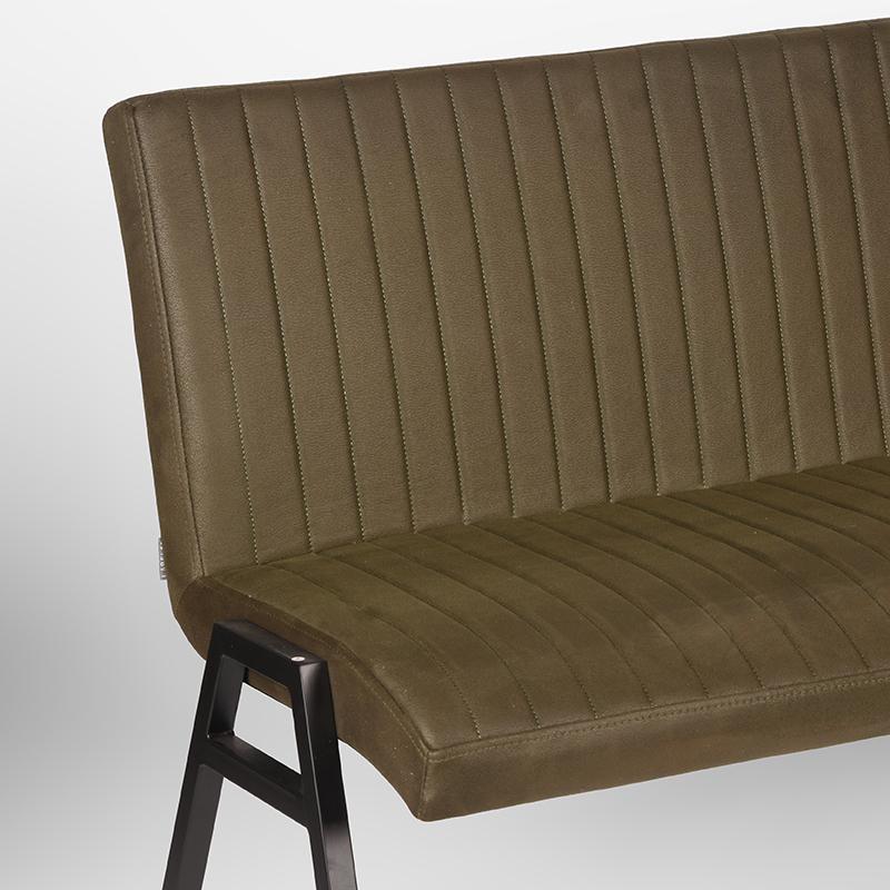 Eetkamerbank Matz - Army green - Microfiber - 145 cm