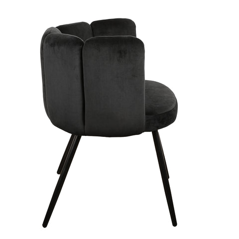 Eetkamerstoel High Five - Zwart - Velvet