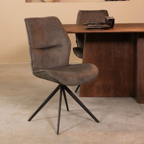 Eetkamerstoel Comfy - Antraciet - Cosmo - Zwart Onderstel
