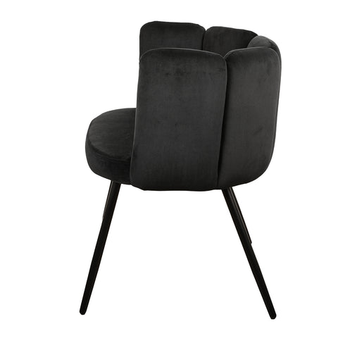 Eetkamerstoel High Five - Zwart - Velvet