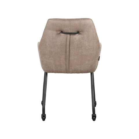 Eetkamerstoel Lenny - Taupe - Microfiber