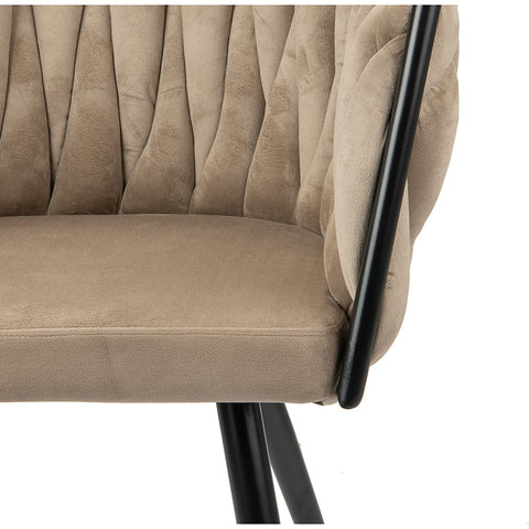 Eetkamerstoel Wave - Zand Wit - Velvet