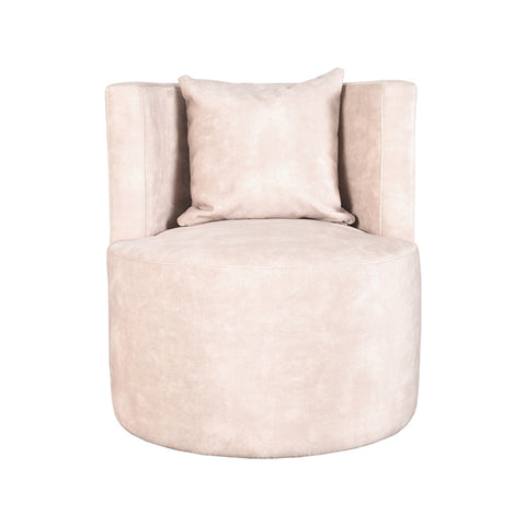 Fauteuil Evy - Naturel - Velours - 65 cm