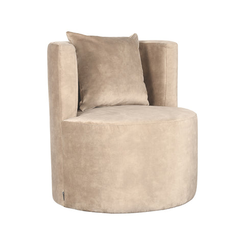 Fauteuil Evy - Zand - Velours - 65 cm