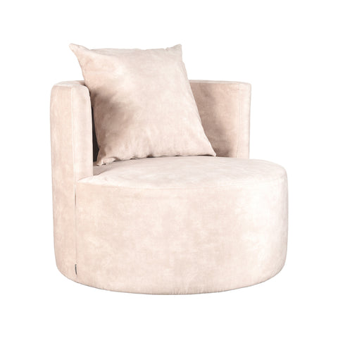 Fauteuil Evy - Naturel - Velours - 90 cm