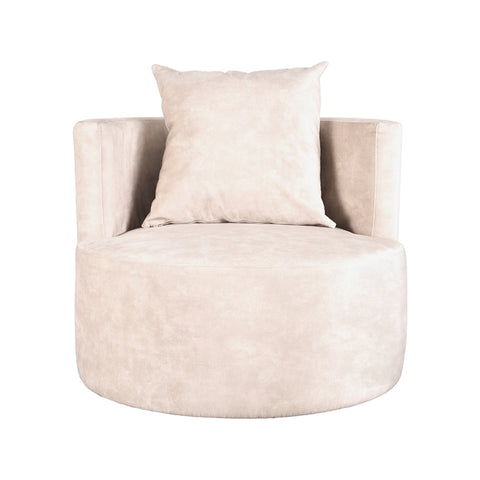 Fauteuil Evy - Naturel - Velours - 90 cm