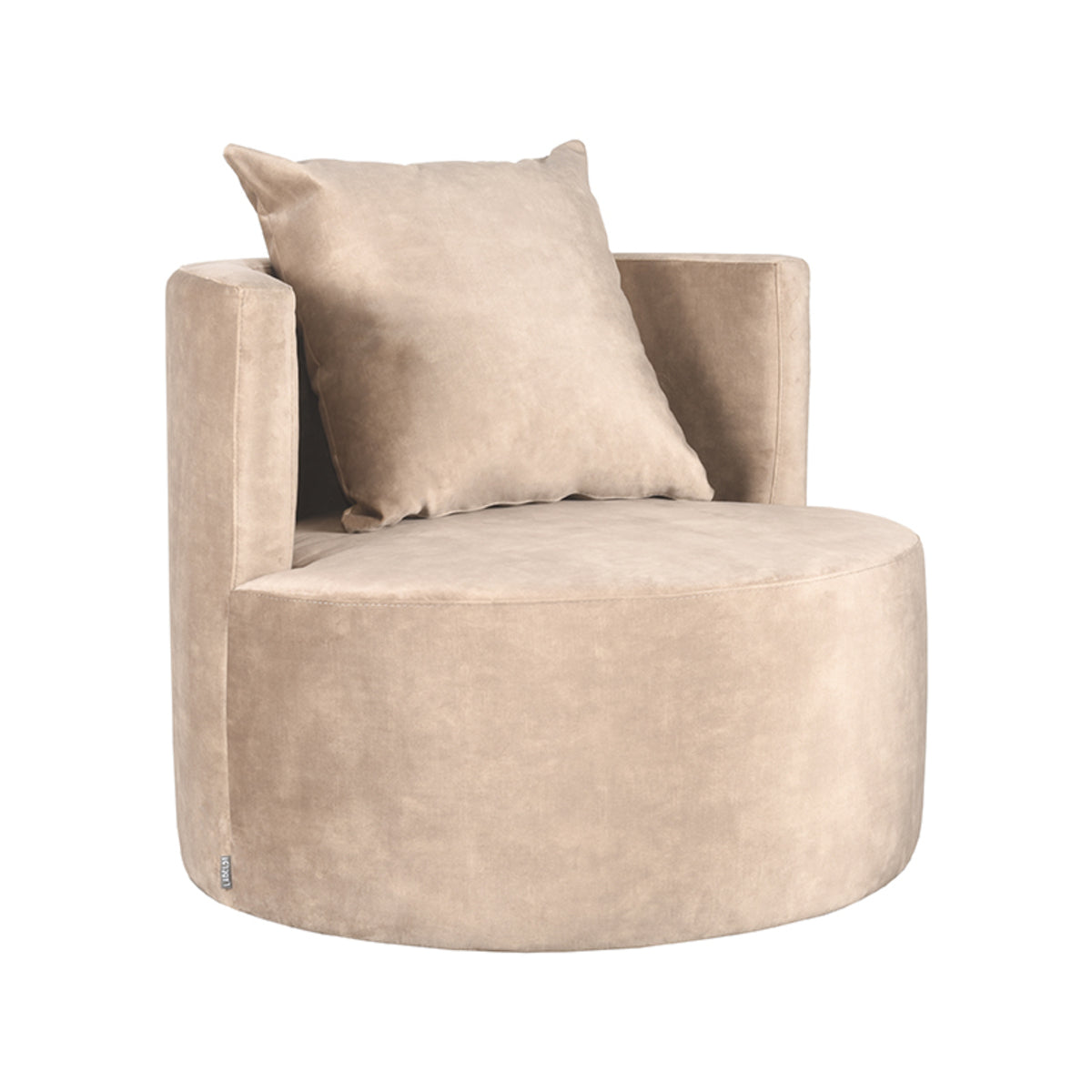 Fauteuil Evy - Zand - Velours - 90 cm