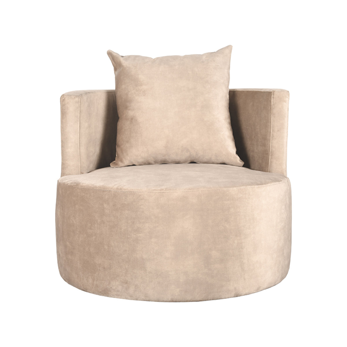 Fauteuil Evy - Zand - Velours - 90 cm