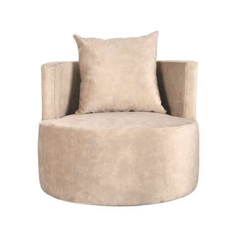 Fauteuil Evy - Zand - Velours - 90 cm