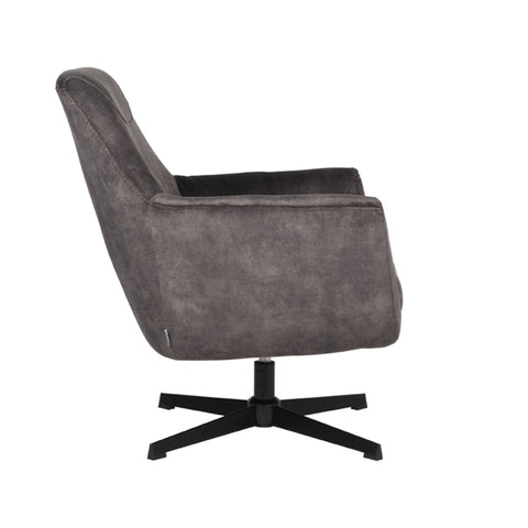 Fauteuil Toby - Antraciet - Velours