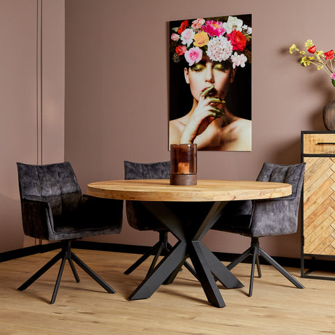 Ronde Eettafel Mangohout 130cm