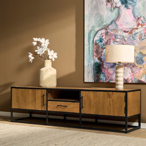 Tv meubel Denver | Mangohout en staal | 180 cm