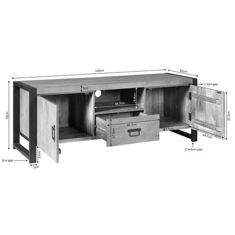 Tv meubel Boaz 150 cm | Twee deuren en een lade