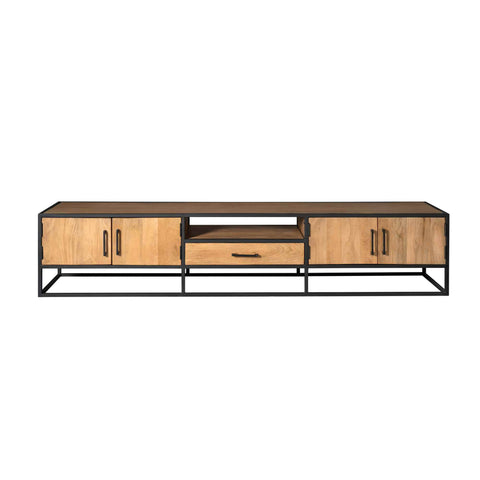 Tv meubel Denver | Mangohout en staal | 240 cm