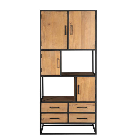 Vakkenkast Denver | Mangohout en staal | 90 cm
