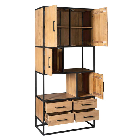 Vakkenkast Denver | Mangohout en staal | 90 cm