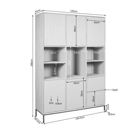 Vakkenkast Madison XL Natural | 135 cm