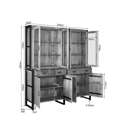 Vitrinekast Boaz XXL