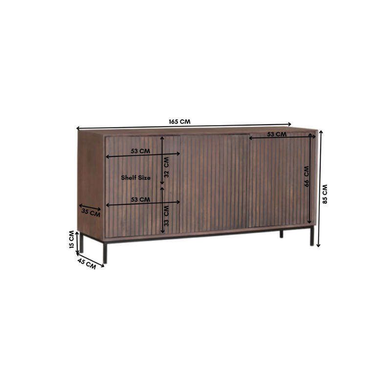 Dressoir Madison Walnoot  | 165 cm