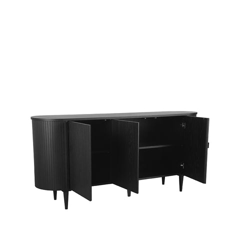 Dressoir Oliva - Zwart - Eiken - Dressoir 180 cm