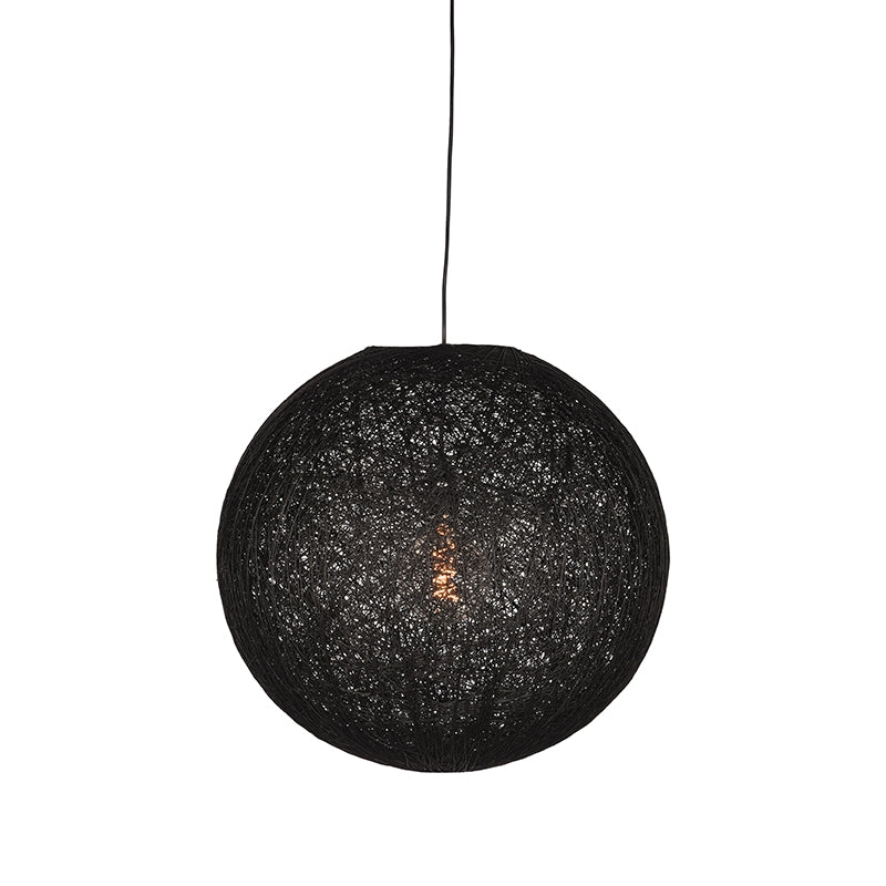Hanglamp Twist - Zwart - Vlas - M