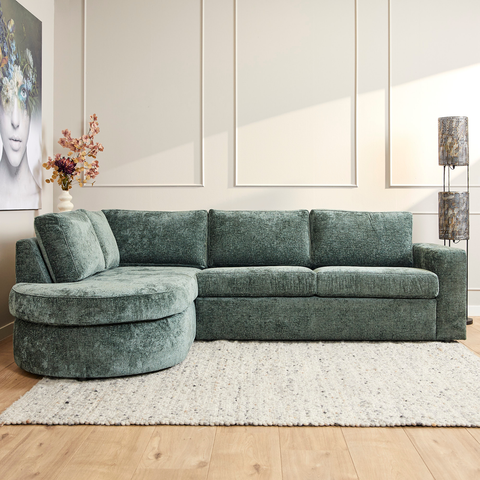 MySofa Alma | Green | Divan Links + 2,5 zits | 5 jaar garantie