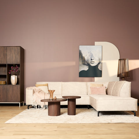 MySofa Floris| 2,5 zits + Divan Rechts | Beige |  Velvet