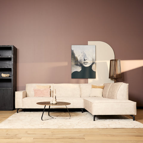 MySofa Floris| 2,5 zits + Divan Rechts | Beige |  Velvet