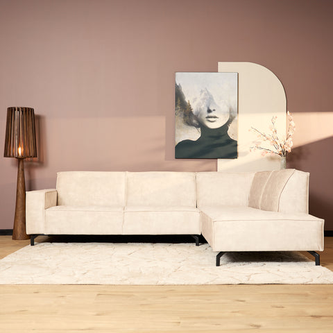 MySofa Floris| 2,5 zits + Divan Rechts | Beige |  Velvet