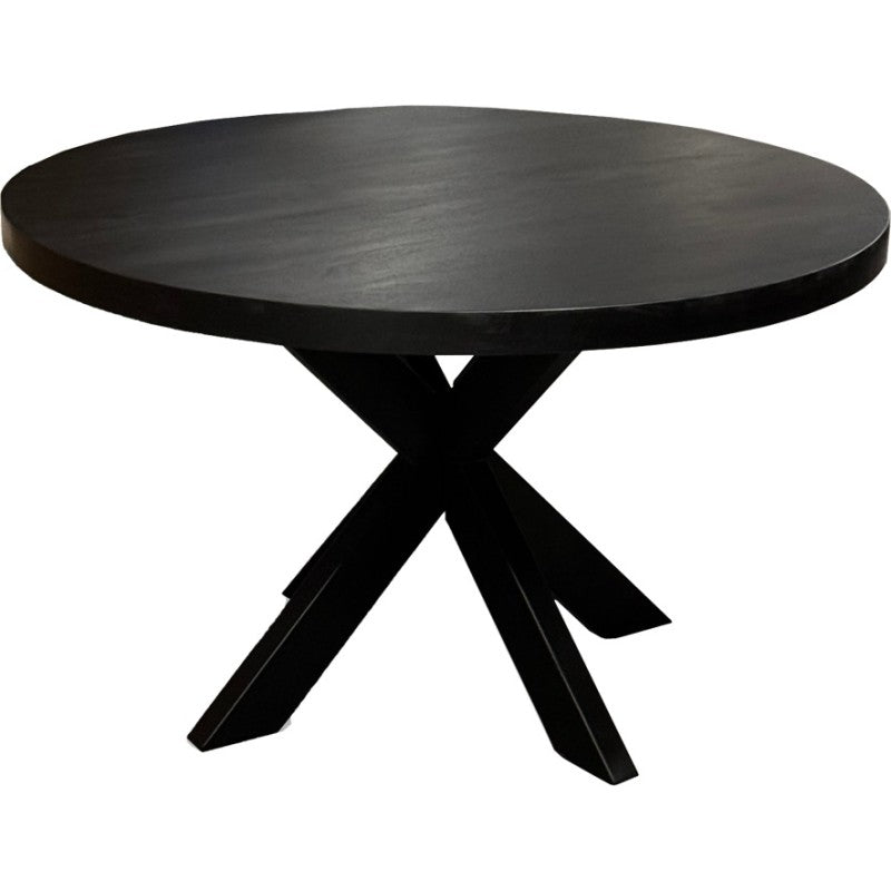 Ronde Eettafel Zwart Mangohout 120cm