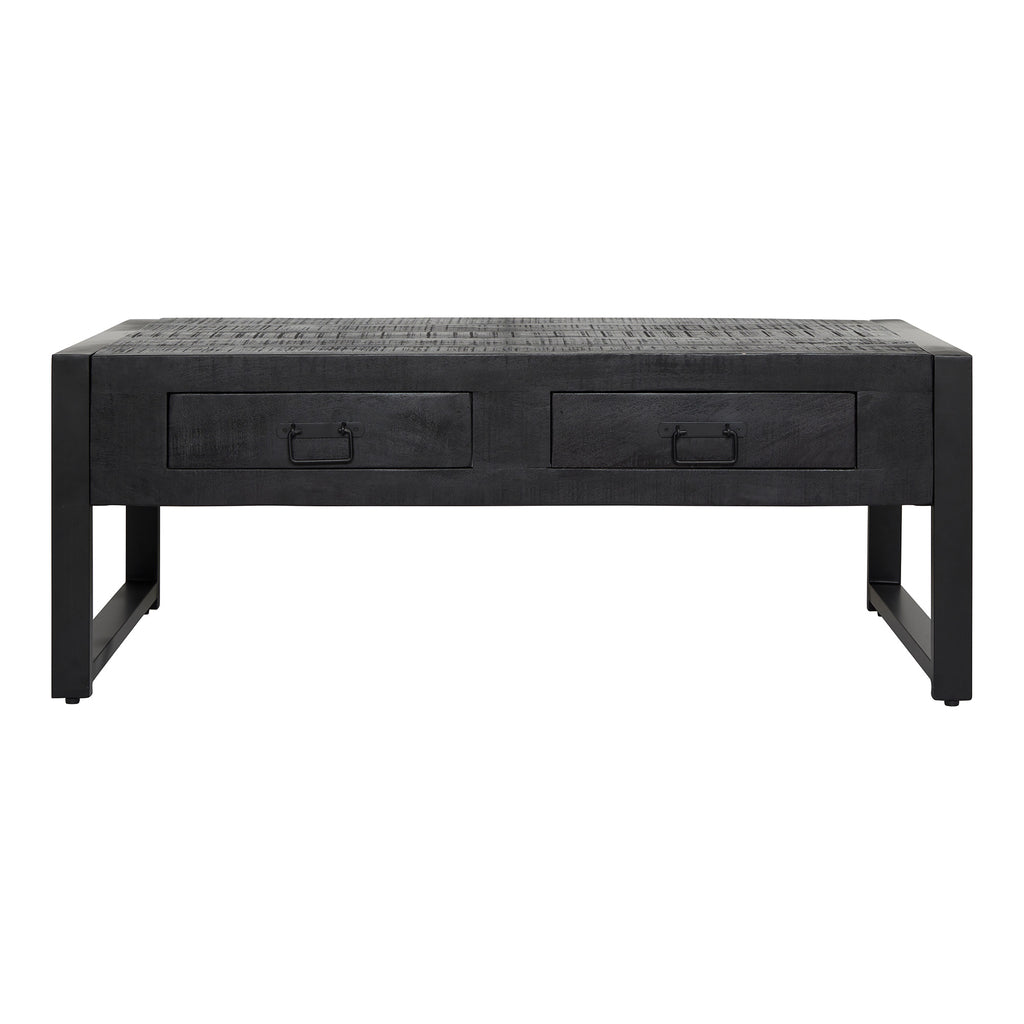 Salontafel Boaz Black met 2 lades | 120 cm