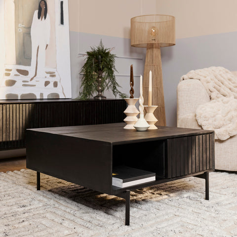 Salontafel Madison Black | 80x80 cm | Vierkant