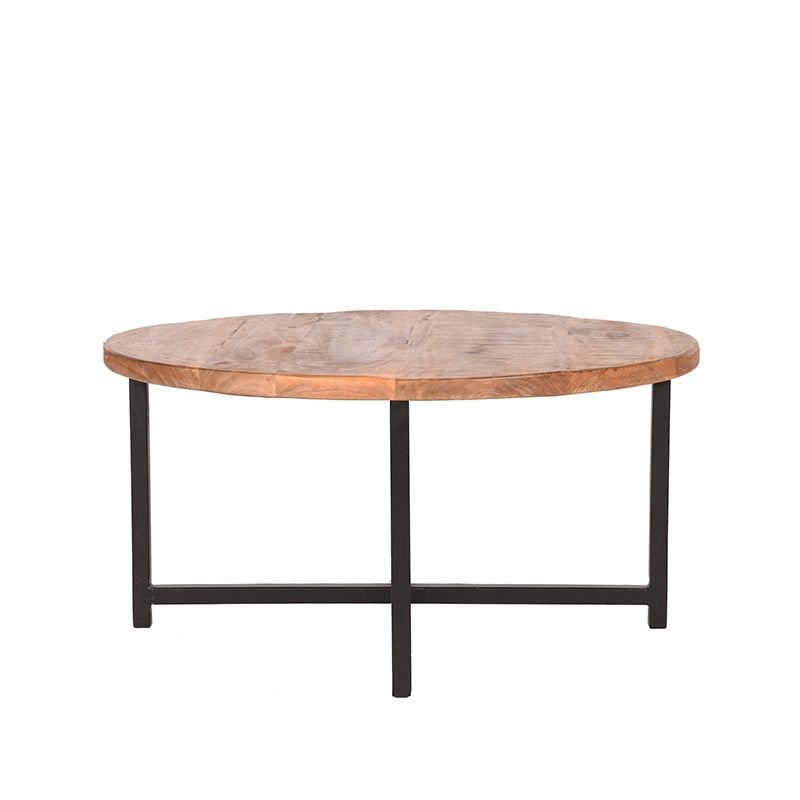 Salontafel Dex - Rough - Mangohout - Rond - 80 cm