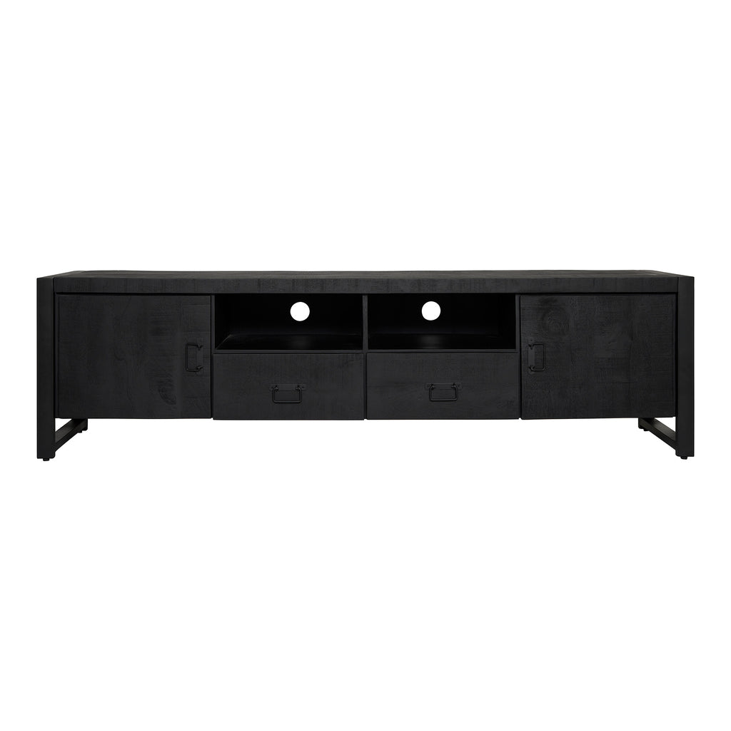 Tv meubel Boaz Black 200 cm | Twee deuren en twee lades